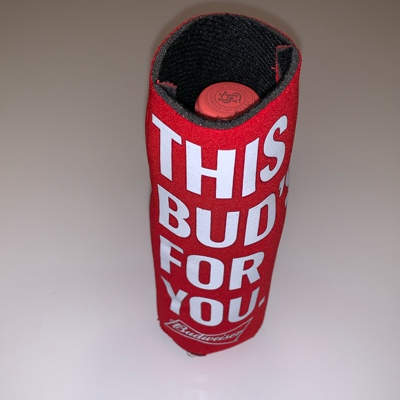 Budweiser | Beer Bottle Red and White Koozie - Picture 3 of 5